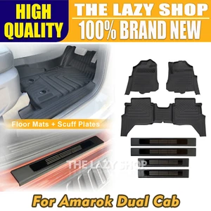 5D TPE Floor Mats & Black Door Sills Protector for Amarok NF Dual Cab 2022+ - Picture 1 of 17