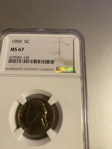 1959 P 5c Jefferson Nickel  MS67 NGC  Free Shipping RETAILS 4500.00 ONLY ONE EVE Cover