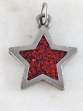 Danforth Vintage Fine Pewter Red Sparkling Star Pendant 3.5 Grams