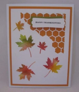 Handmade Thanksgiving Card Maple Leaves Die Cut Blank Inside U Choose How Many - Picture 1 of 9