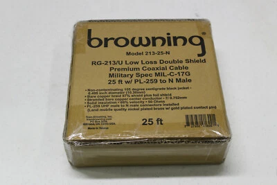 Browning 213-25-N RG-213U 25 Ft. Coax Cable with PL-259 & N Male Connectors - Image 1 of 4