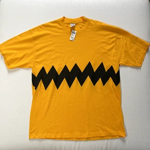 Vintage Charlie Brown Shirt XL Mens Yellow Skateboarding Zig Zag 90s w Tags Rare - Picture 1 of 14