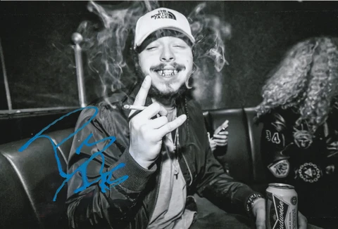 Signed POST MALONE 12"X8" Photo Rockstar Stoney Genuine EXACT PROOF/COA Cover