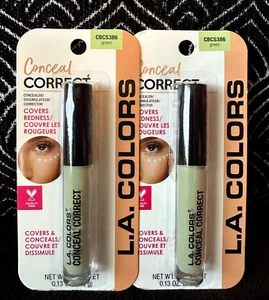 2pk LA COLORS GREEN CBCS386 CONCEAL CORRECT UNDER EYE SKIN REDNESS CONCEALER LOT - Picture 1 of 5
