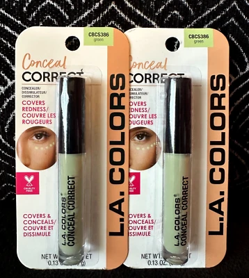 2pk LA COLORS GREEN CBCS386 CONCEAL CORRECT UNDER EYE SKIN REDNESS CONCEALER LOT - Image 1 of 4