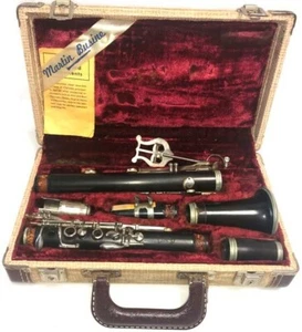 Martin Busine Intermediate-Level wood clarinet w/ case. France? Good condition. - Picture 1 of 10