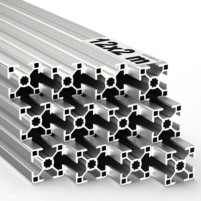  Alu Profil 24m Aluprofil 30x30 Nut 8 Typ B 3030 System Steck / Bosch kompatibel - Bild 1 von 4