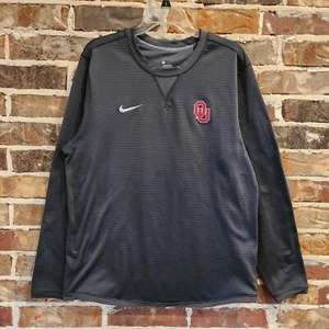 Nike Oklahoma Sooners PE Waffle Knit Sweatshirt Men Large Pullover Logo Football - Picture 1 of 12