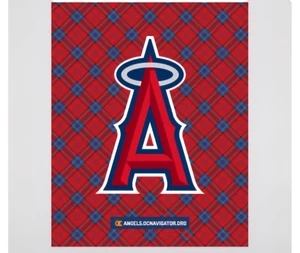 Los Angeles Angels Logo Plaid Blanket SGA 6/28/25 New In Bag Striped Checkered - Picture 1 of 4