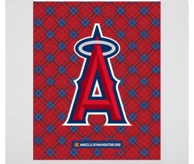 Los Angeles Angels Logo Plaid Blanket  SGA 6/28/25 New In Bag Striped Checkered  - Image 1 of 4
