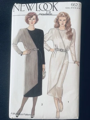 Vintage 1980s Maudella 6623 Fitted Wrap Dress Size 8 - 16 UNCUT FF - Image 1 of 2