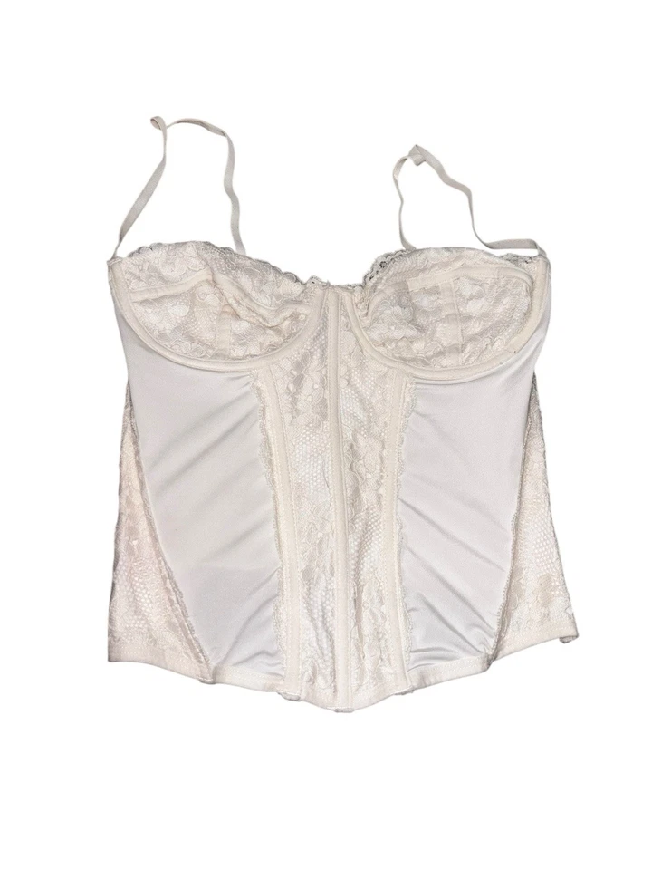 Corsé bustier de encaje marfil top para mujer 34C lencería nupcial con aros palangre de colección Foto 1 de 3