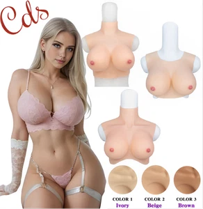 Realistic Breast Forms Silicone Fake Boobs For B-H Cup Crossdresser Drag Queen - Picture 1 of 19