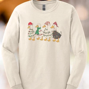 Camisa Familia Pato Navidad Fiesta Animal Gráfico Camiseta Luces Festivas Regalo - Imagen 1 de 6
