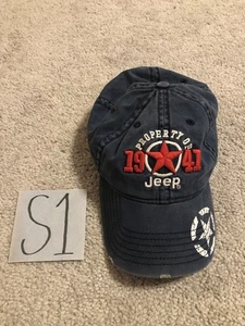 Cappello Vintage Retrò Blu Proprietà Jeep 1941 Berretto a Sfera Cinghia Regolabile Schiena - Foto 1 di 13