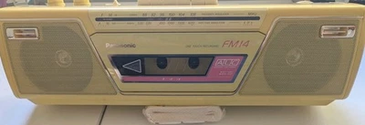 Vintage Panasonic FM14 Yellow Cassette Radio Boombox + Original Strap – Rare - image 1 of 4