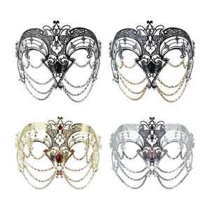 Masquerade Mask Elegant Half Face Mask for Fancy Dress Night Club Holiday Bar - Picture 1 of 17