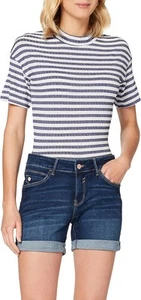 Mavi Damen Shorts Kurzehose Pixie Mid-Rise Dark Brushed Milan Str Dunkelblau, W - Picture 1 of 3