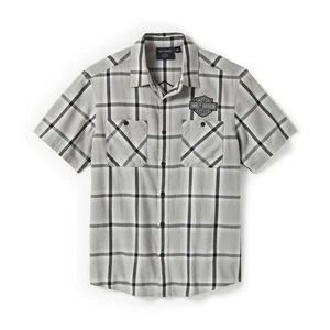 Neu mit Etikett Harley Davidson Bar & Shield kariertes Hemd in Ghost Gray/Asphalt Größe 2XL - Bild 1 von 8