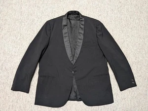 Vintage 60er Jahre Smoking Sakko HOLLYWOOD Smoking Blazer 44R schwarz Schal formell - Bild 1 von 12