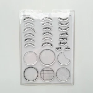 New Heidi Swapp 6x8" Clear Stamp Set - This Happened Circle Seals - Picture 1 of 6