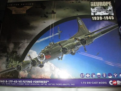 CORGI 1:72 BOEING B-17F-45-VE FLYING FORTRESS ROYAL FLUSH  ROSIE ROSENTHAL  1943 - Image 1 of 4