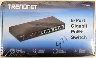 TRENDnet  TPE-TG84, 8-Port Gigabit PoE+ Switch New Sealed - Image 1 of 4