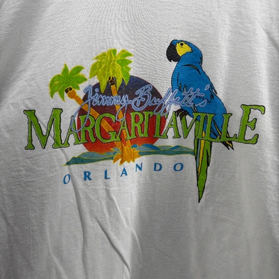 Vintage 90s Jimmy Buffett Margaritaville Orlando Florida T Shirt White Size 2XL - Image 1 of 4