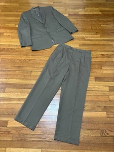 Chaps Ralph Lauren Mens Suit Size 42L Blazer Jacket 36x32 Dress Pants Brown Wool - Picture 1 of 10