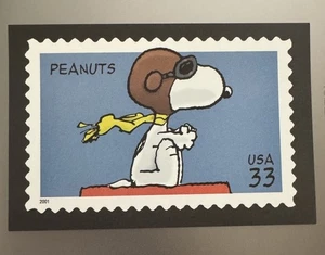 Peanuts 50 Feier Postkarten Werbung Enthüllung USPS 33 Cent Briefmarke 2000 - Bild 1 von 2