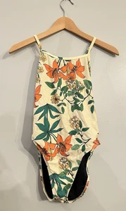 JOLYN Swim GAVIN 2 Einteiler Tie Back Swim Badeanzug Pool Strand gelb geblümt 32 - Bild 1 von 3