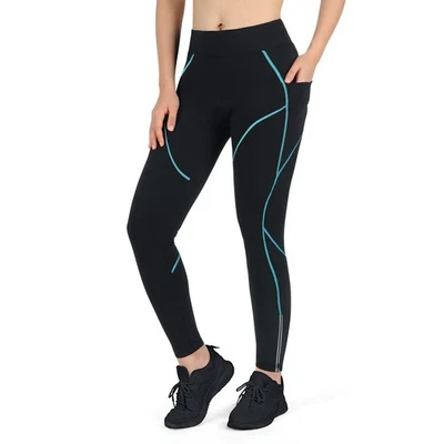 Women's Thermal Fleece Cycling Pants Padded Cold Weather Compression Bike Tig... - Image 1 of 4