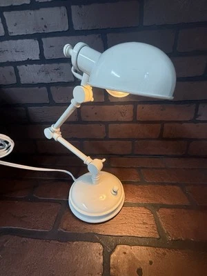 Pottery Barn Adjustable Task Nightstand Desk Lamp Articulating White Vintage - Image 1 of 4