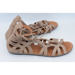 Sandalias Gladiador Gentle Souls Break My Heart Cuero Taupe Con Cordones 9.5M - Imagen 1 de 8