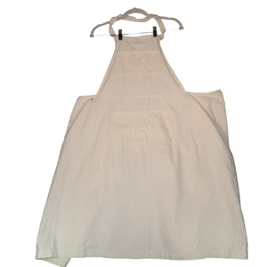Vintage Polo Jeans Co Painters Apron Size M Beige 100% Cotton Pockets Stamped - Picture 1 of 18