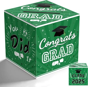 Graduation Decorations 2025 - Green Graduation Card Box for Graduation Decoratio - Picture 1 of 7