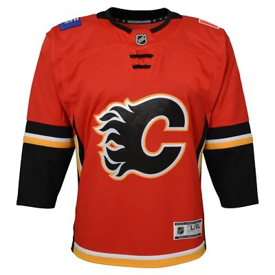 Футболка Outerstuff Calgary Flames НХЛ для мальчиков молодежная премьер домашняя команда красная - Изображение 1 из 2