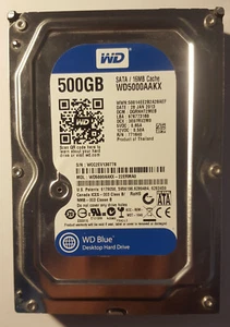 Festplatte WD Western Digital Caviar BlueWD 500 GB WD5000AAKX 72000RPM Sata 3,5" - Bild 1 von 1