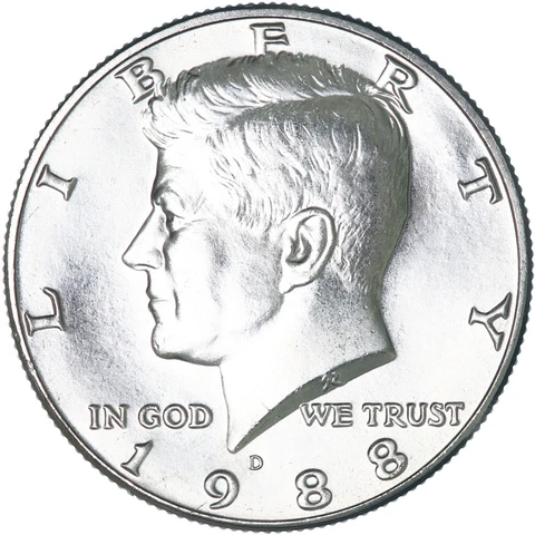 1988 D Kennedy Half Dollar CN-Clad Gem BU US Coin Cover