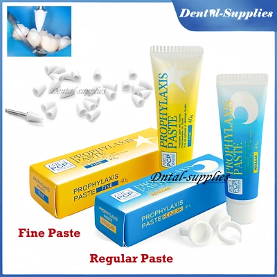 Dental Prophy Paste Regular/Fine Grit Prophylaxis Tooth Polishing Paste+Polisher - Image 1 of 4