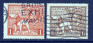 GB KG V 1925 British Empire Exhibition Set SG 432 & SG 433 (Spec NCom3/4) VFU - Picture 1 of 2