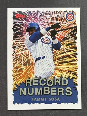 Tarjeta de béisbol 1999 Sammy Sosa Topps números récord insertar #RN5 Chicago Cubs MLB Foto 1 de 2