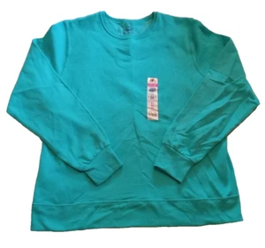 Fruit Of The Loom Ladies Crew Neck Sweatshirt Eversoft Size Xl Scuba Blue NWT - Picture 1 of 6