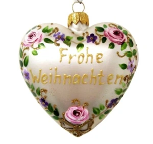 Christbaumschmuck "Fröhliche Weihnachten", Herz von MEANDER - Bild 1 von 2