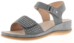 Dr Keller Lunar Ladies Sparkle Denim Blue Sandals Light Weight Touch Fasten - Picture 1 of 7