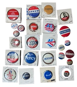 LOT Of 25 PRESIDENTIAL or POLITICAL CAMPAIGN BUTTONS PINS. - Picture 1 of 3