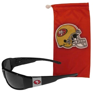 San Francisco 49ers Chrome Wrap Sunglasses with Microfiber Bag (NFL Football) - Picture 1 of 4