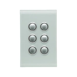 Clipsal Saturn 6 Gang Switch with LED Ocean Mist | 4066PBL-OM - Picture 1 of 1