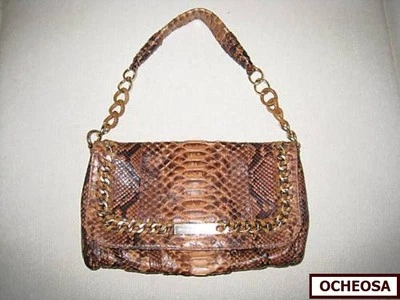 NWOT Michael Kors PYTHON ID Chain-Strap Baguette Bag ! Beautiful & Exotic !! - Image 1 of 4