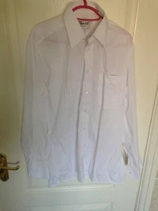 2x CHURCHILL M&S School Uniform Kids Unisex Cotton Mix White Long Sleeve 37 14.5 - Picture 1 of 16